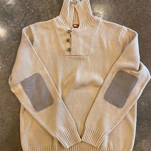 Bob Timberlake sweater with faux leather elbows